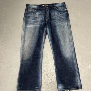 Mavi Jeans Mens 38x30 Blue Bootcut 337 Matt Distressed Zip Fly
